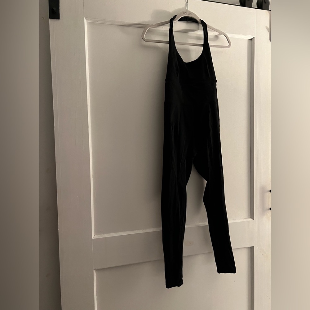 HALARA black open back jumpsuit